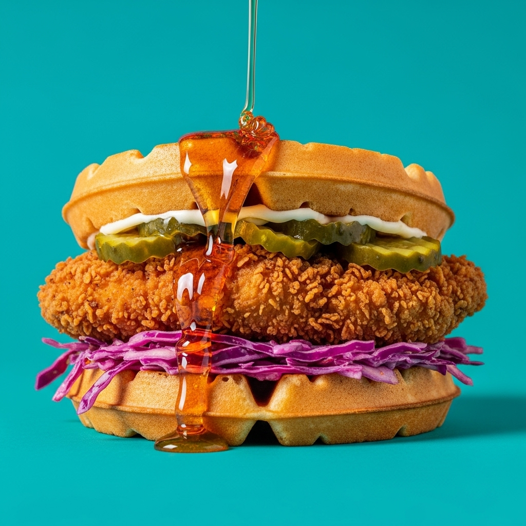 The Southern Belle Waffle Sandwich presented as a premium product